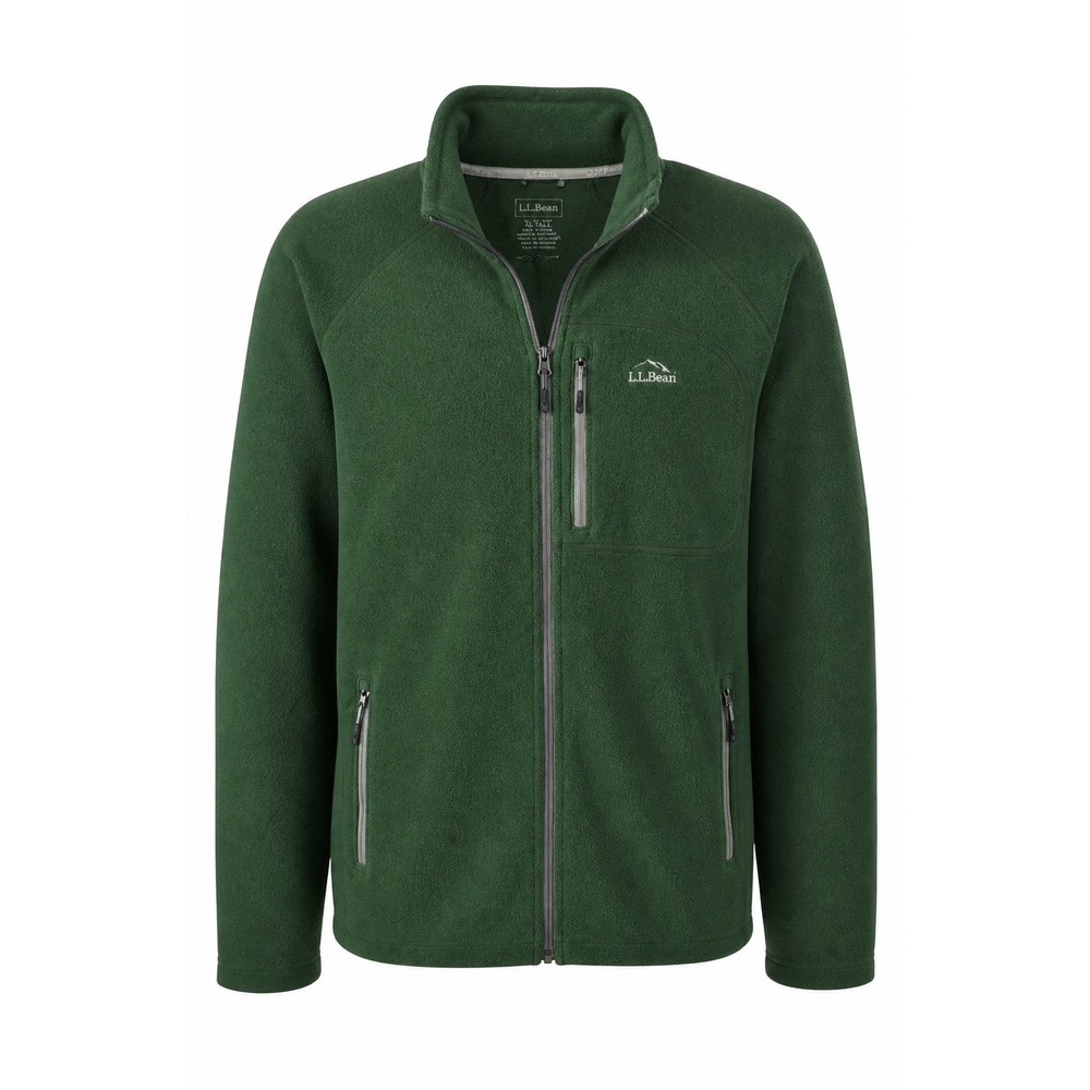 L.L.Bean Mountain Classic Fleece Jacket Mens XL Tall Green Full Zip 505035